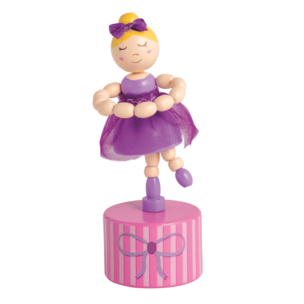 Delight in Play with Purple Wooden Ballerina Toy | Mud Pie