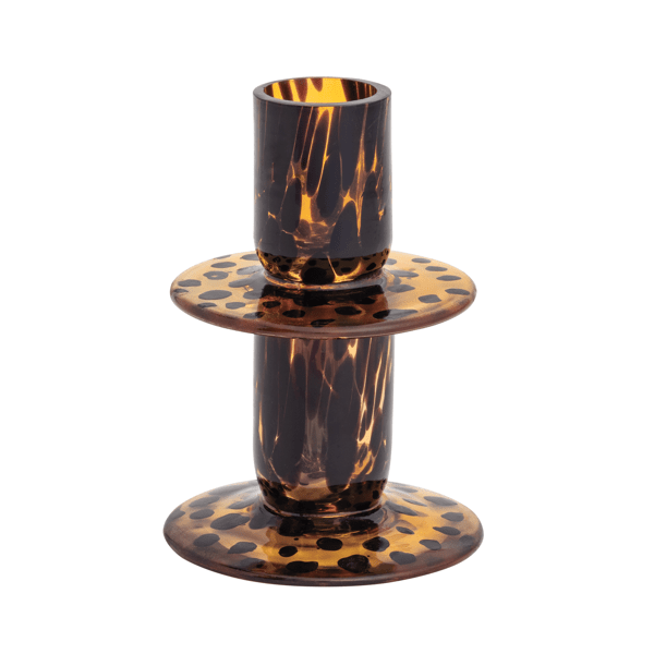 Small Tortoise Glass Taper Holder