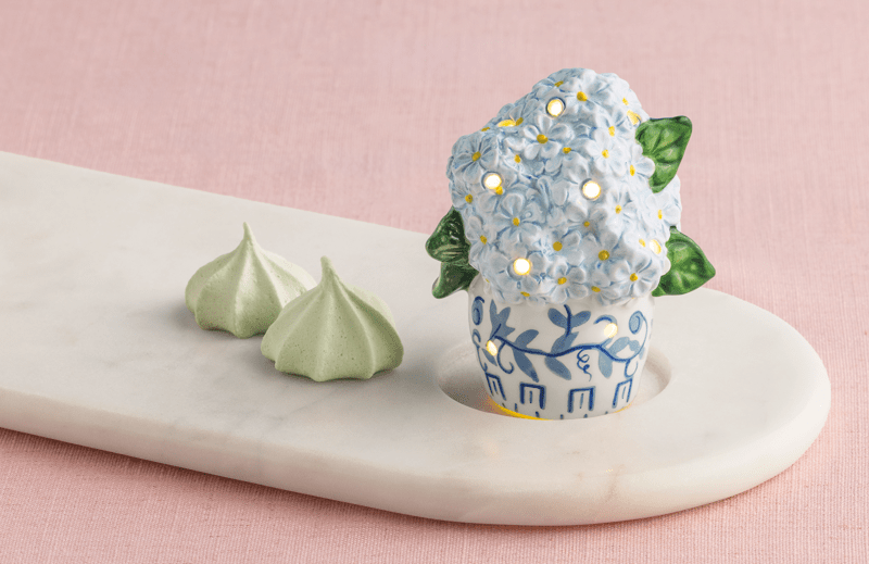 Hydrangea Light-Up Sitter | Hand-Painted LED Floral Gift | Mud Pie