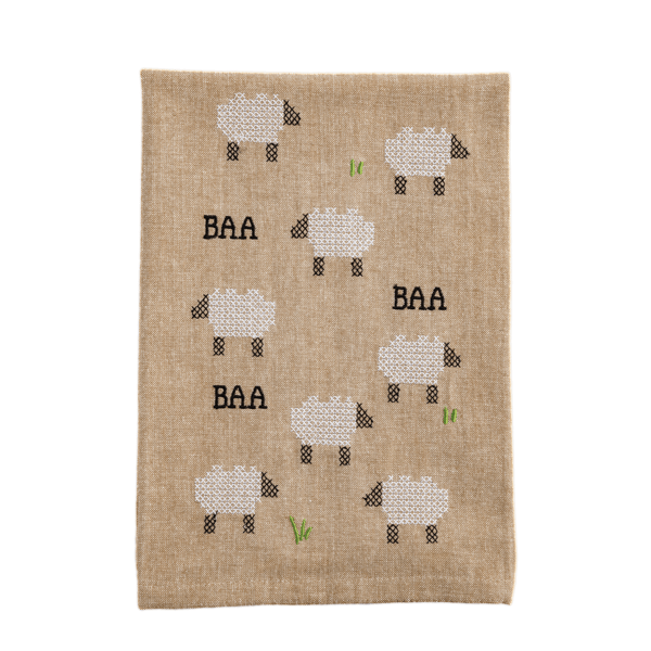 Sheep Needlepoint Towel