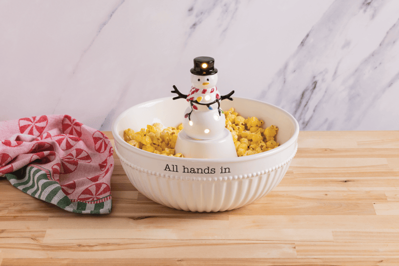 Festive Snowman LED Sitter | Tabletop Decor | Mud Pie