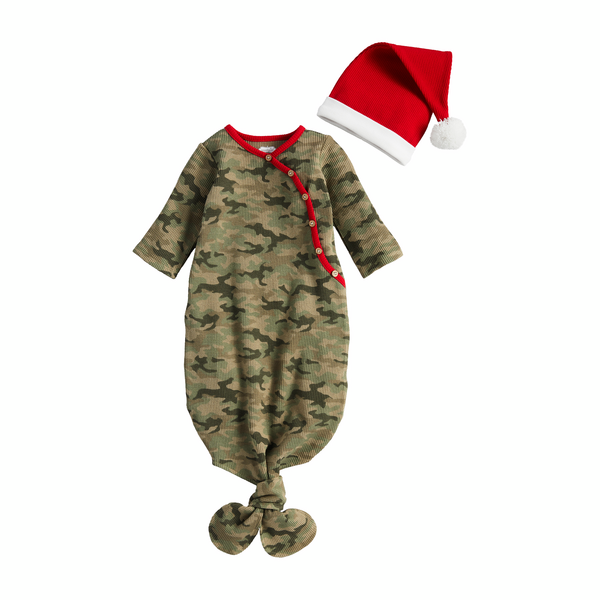 Christmas Camo Sleeper Gown Set