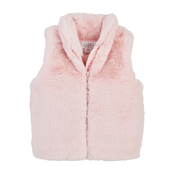 Pink Fur Zip Toddler Vest