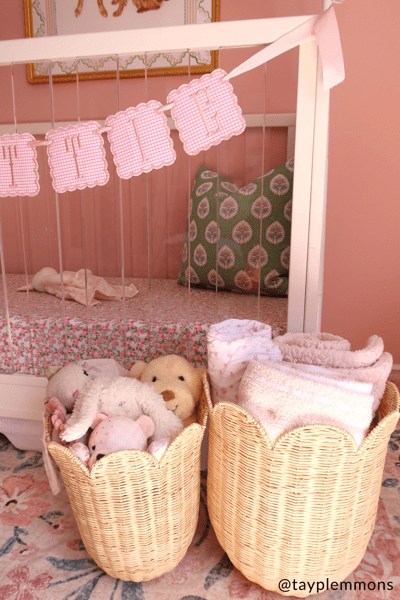 Scallop Rattan Woven Wicker Baskets Mud Pie