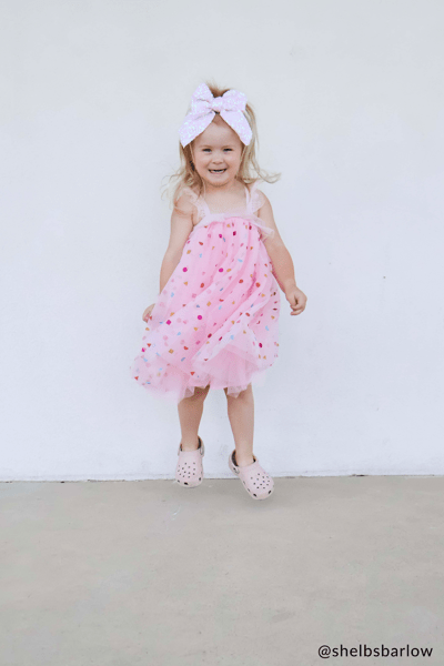 pink toddler birthday dress Baby Girl Summer Pink Puffy Princess Dress Toddler Birthday Party Dre –  marryshe main image 1