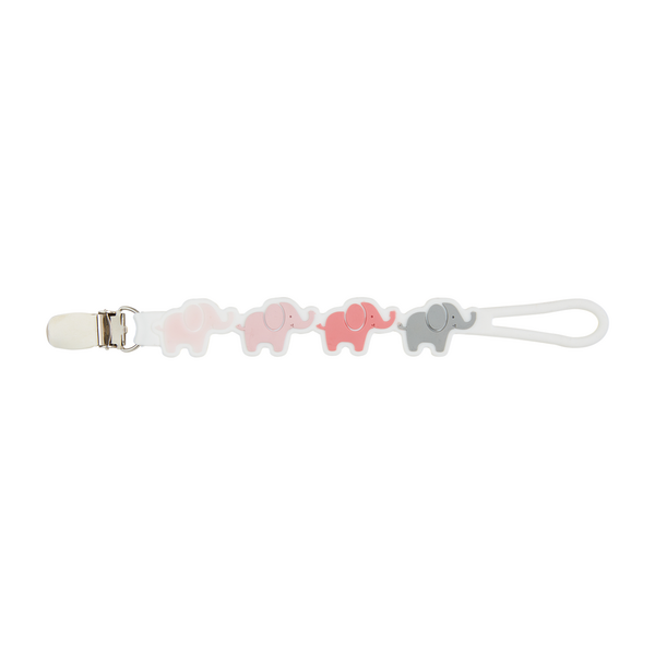 Pink Elephant Silicone Pacy Strap