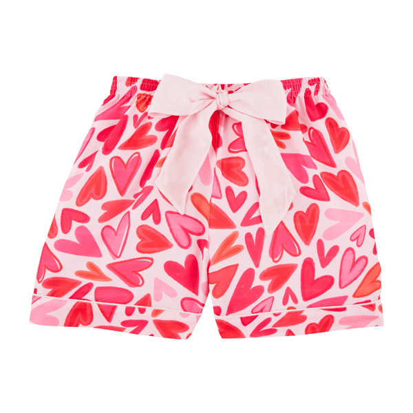 Pink Hearts Pajama Shorts | Mud Pie