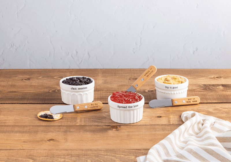 Gourmet Tidbit & Jam Set | 3-Piece Ceramic Entertaining Set | Mud Pie