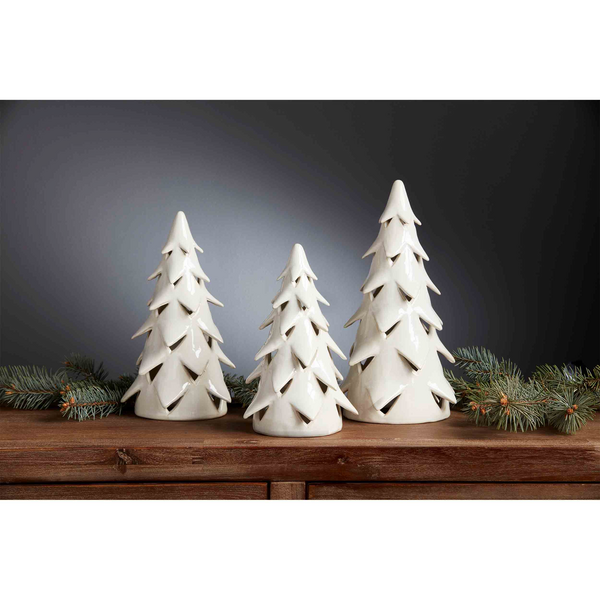 Large White Christmas Tree Sitter Mud Pie