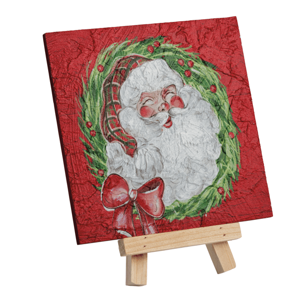 Santa Easel Plaque
