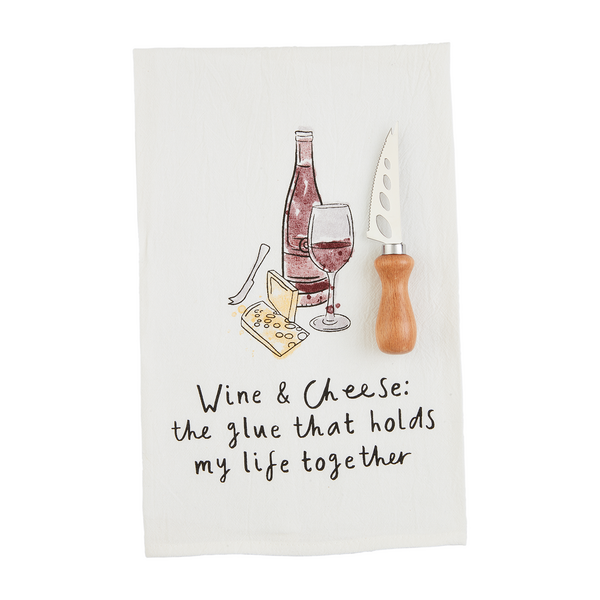 Glue Wine And Cheese Towel