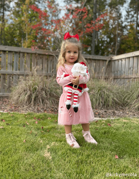 white christmas dresses Little Girl Christmas Tutu Set White w/Green & Red Ribbon Trim 3T-4T / Tutu Anklets / White Skirt Red & Green Ribbon main image 0