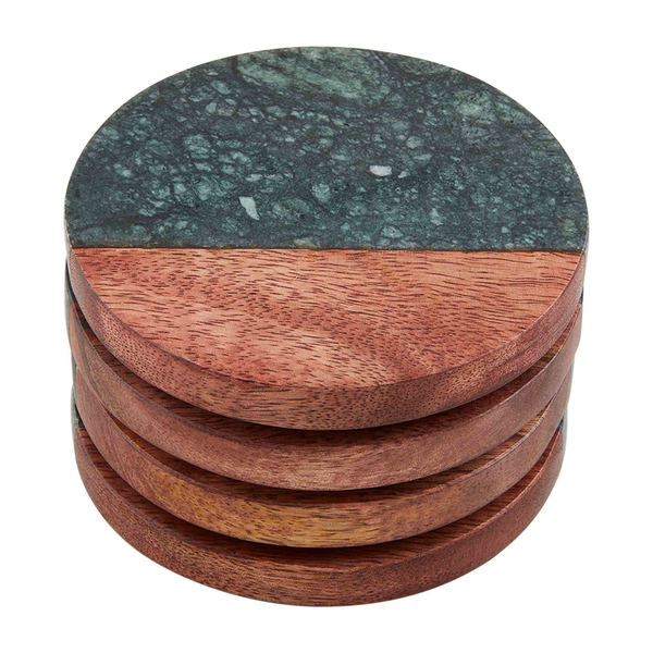 Twine Metallic Dipped Wood Coasters for Coffee Table, Unique Decor Drink  Coasters with Copper Accents, Housewarming Gift Home Decor Coaster Set of 4  – Twine Living