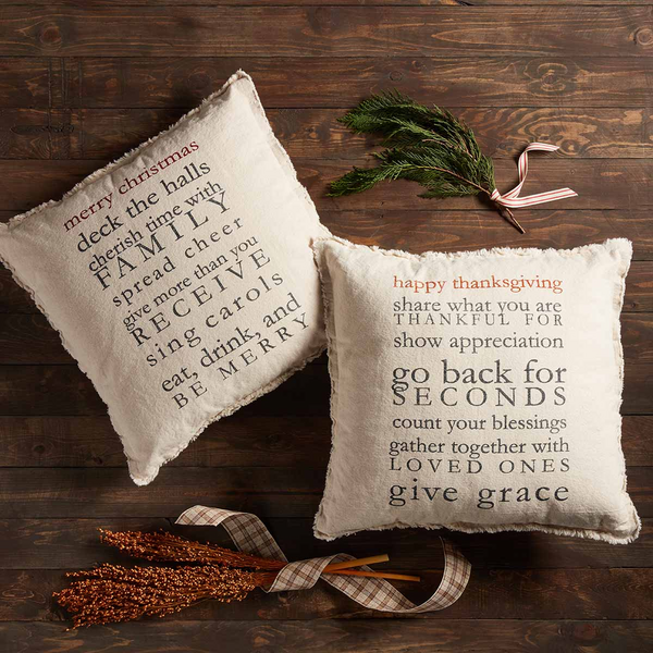 Thanksgiving Rules Throw Pillow Mud Pie