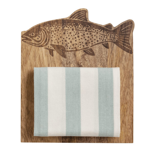Fish Engraved Wood Board Set