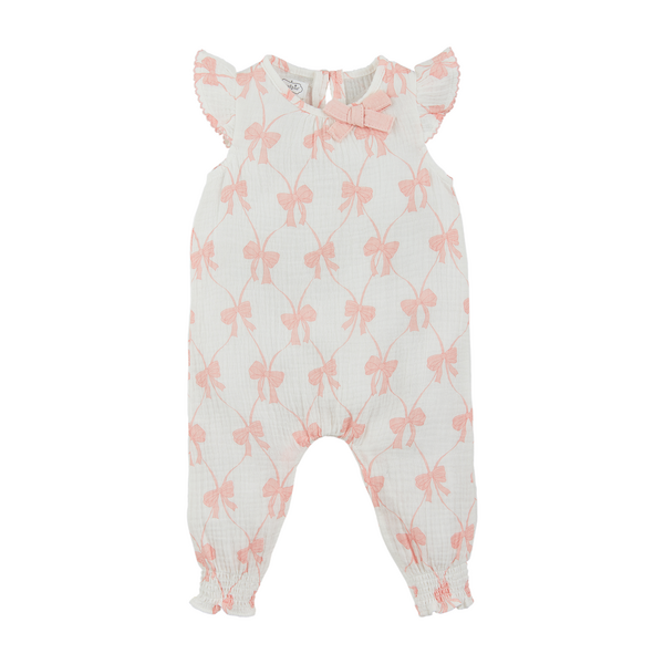 Pink Bow Baby Romper