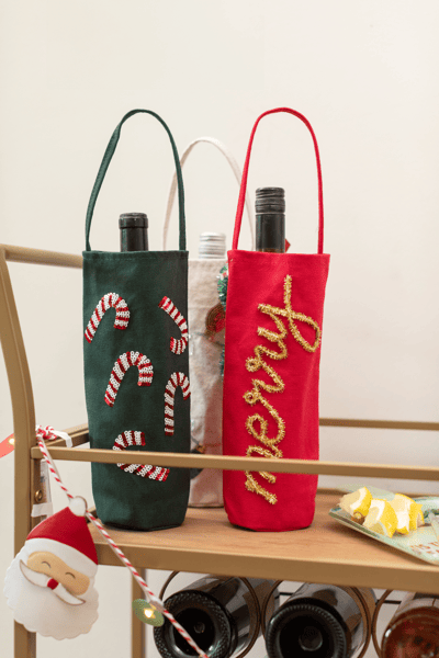 Mud Pie Tinsel Wine Bag - Thumbnail 3