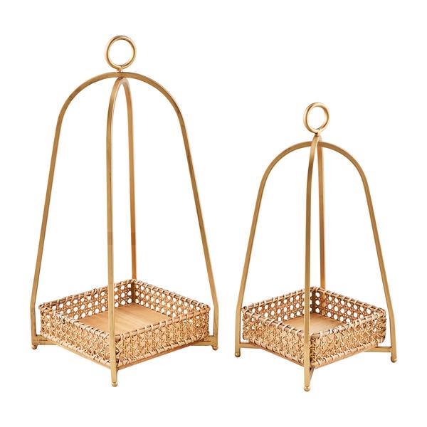 Cane Tray Lantern Set | Elegant Candle Display | Mud Pie