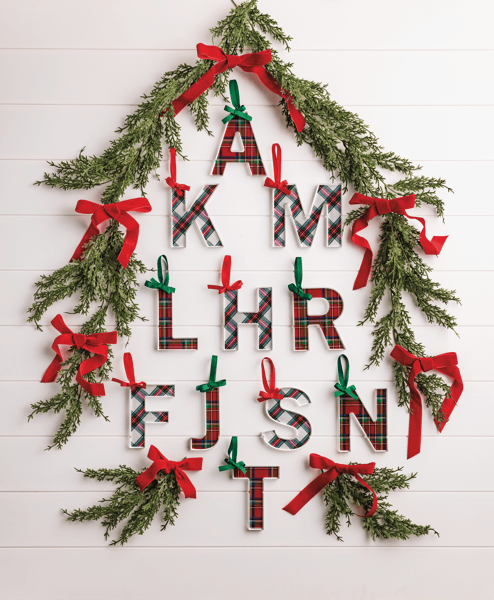 Mud Pie Initial Tartan Ornament - Thumbnail 2
