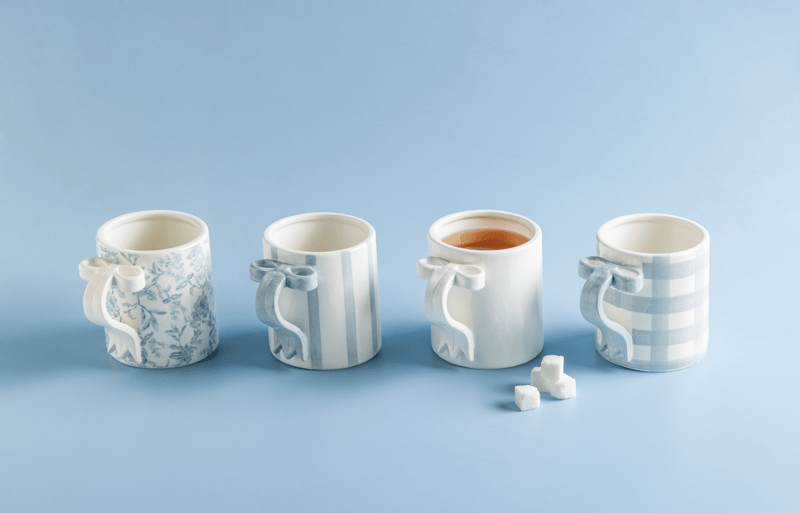 Mud Pie Gingham Bow Handle Mug - Thumbnail 2