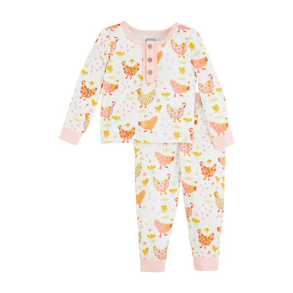 Flower Chicken Toddler Pajamas