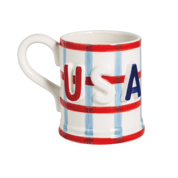 American Flag Mug | Ceramic Mug with Raised Detail | Mud Pie