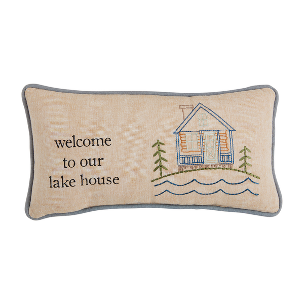 Welcome Embroidered Pillow