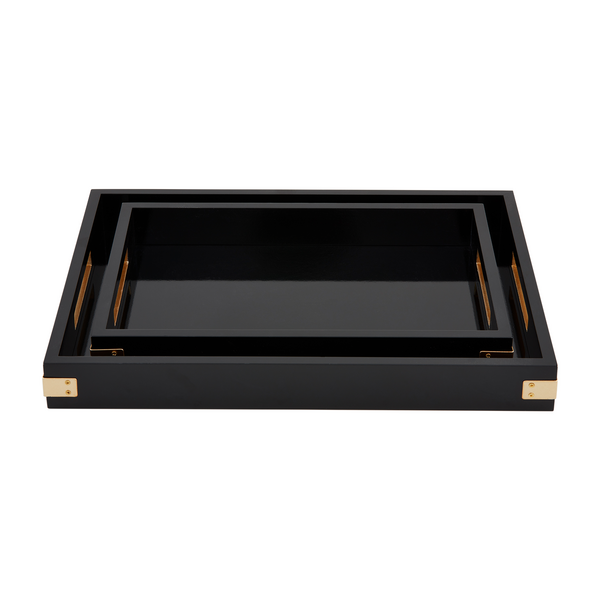 Black Brass Lacquer Trays