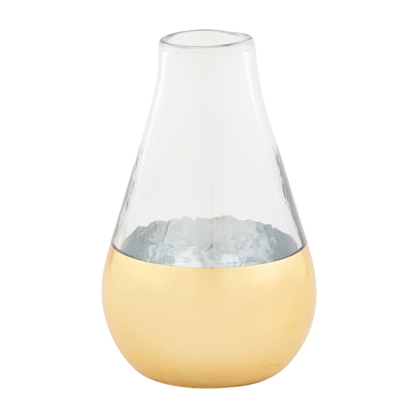 Medium Glass And Gold Vase