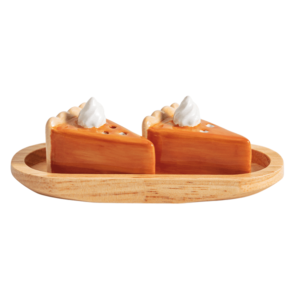 Mini Pie Salt and Pepper Set with Wooden Holder | Mud Pie