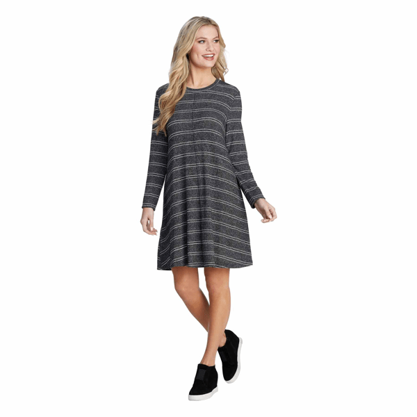 Jillie Long Sleeve Gray Swing Dress | Mud Pie Jillie Long Sleeve Gray Swing Dress | Mud Pie