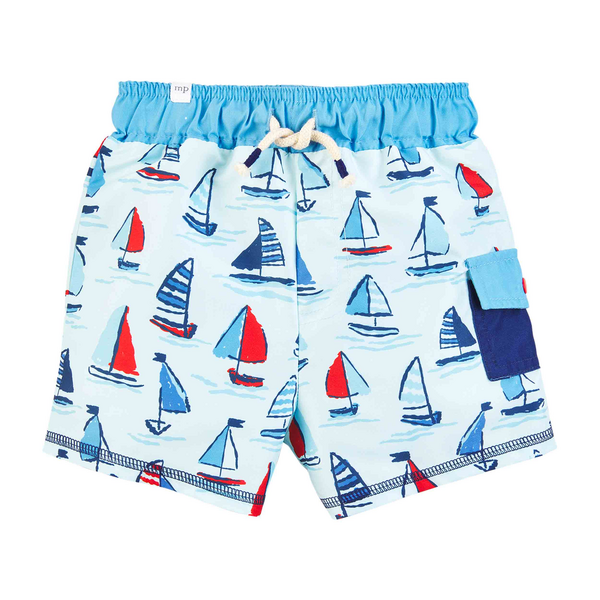 Boys' Sailboat Swim Trunks | Mud Pie