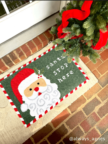 Washable Santa Xmas Doormat | Perfect Holiday Entry Mat | Mud Pie