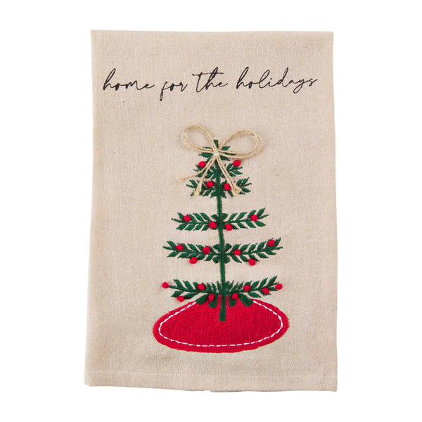 Tree Christmas French Knot Towel
