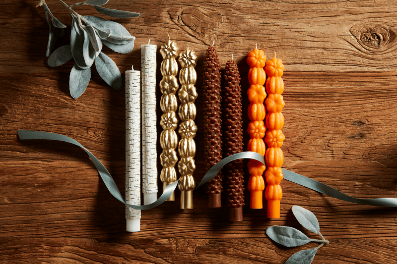 Mud Pie Stacked Pumpkin Taper Candle - Thumbnail 2