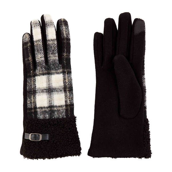 Plaid Boucle Gloves