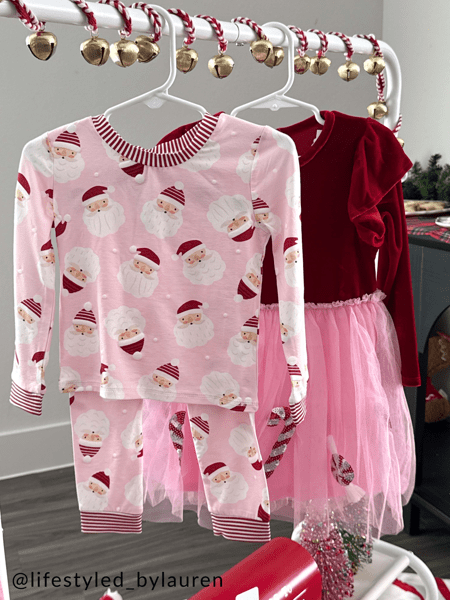 white christmas dresses Girls' Christmas Party Twirl Dress – Little Stocking Company main image 0