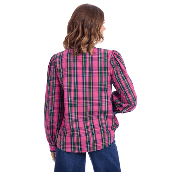 Large Pink Mitzy Plaid Top | Perfect for Holiday Wear | Mud Pie