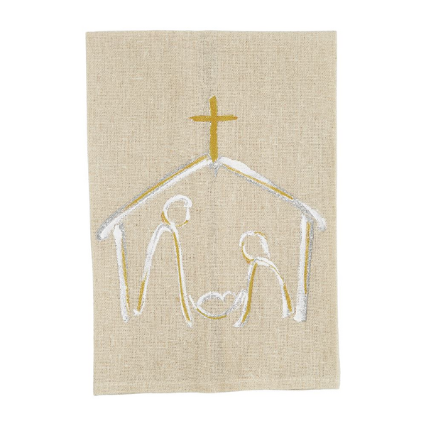 Nativity Gold Christmas Towel