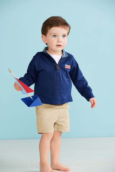 Flag Toddler Quarter Zip | Comfortable 4T-5T Size | Mud Pie