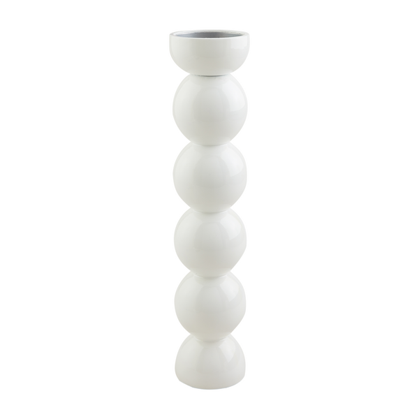 Large White Lacquer Candlestick