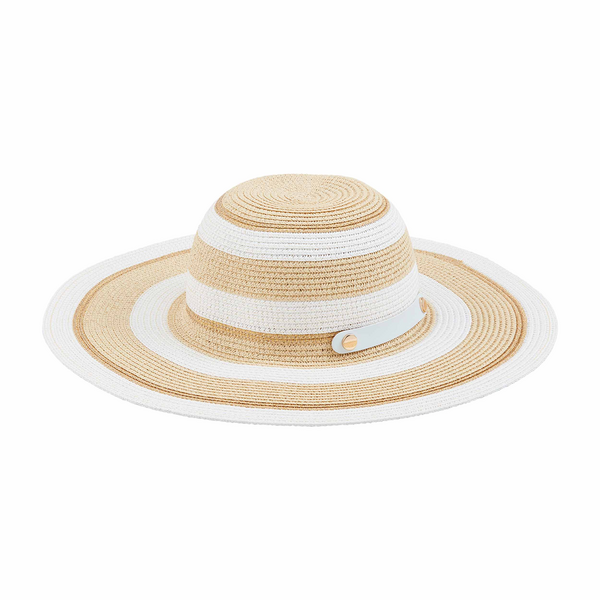 White Collapsible Straw Hat