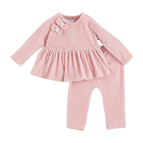Pink Velour Baby Outfit
