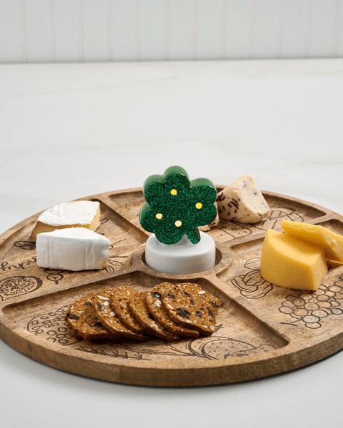 Shamrock Light-Up Sitter | Ceramic Seasonal Decor | Mud Pie