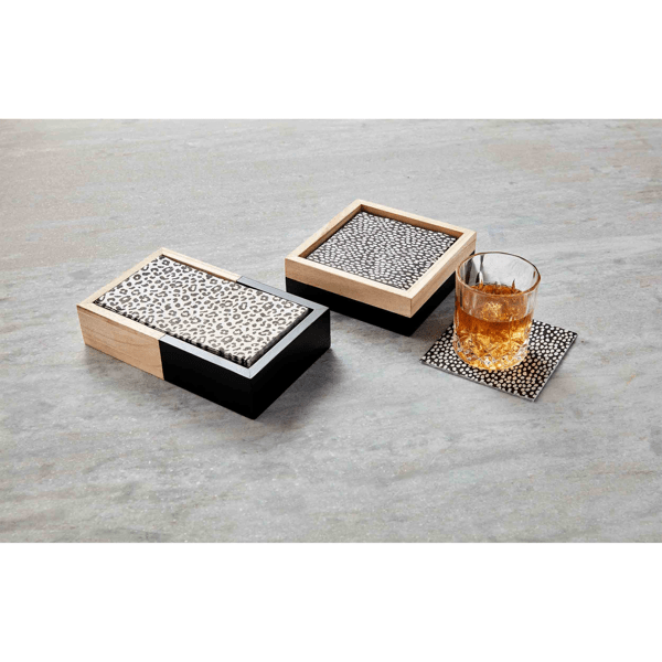 Black and Tan Guest Towel Box Set Mud Pie