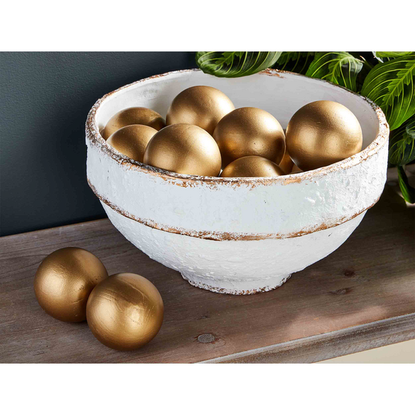 Mud Pie Paulownia Ball Decor Wood