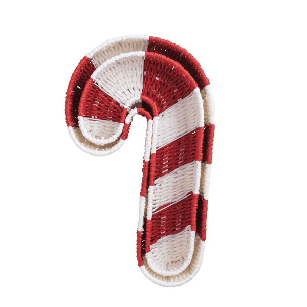 Candy Cane Woven Basket Set