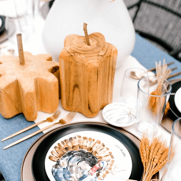 Tall Carved Decorative Pumpkin - Thumbnail 3