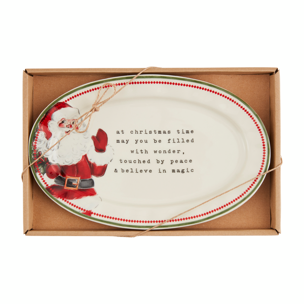 Christmas Time Santa Sentiment Plate Mud Pie