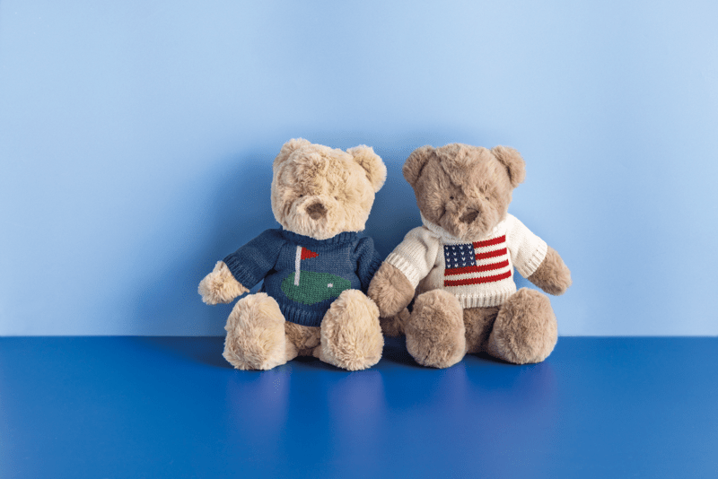 Birdie Bear Plush Pal | Weighted Bear with Knit Sweater | Mud Pie